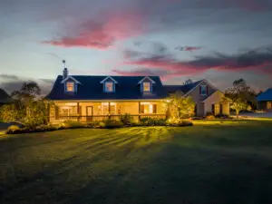 Twilight real estate photography of home exterior