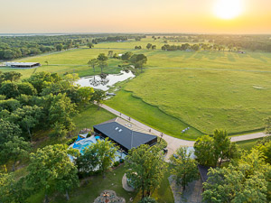 aerial drone photography of a texas home