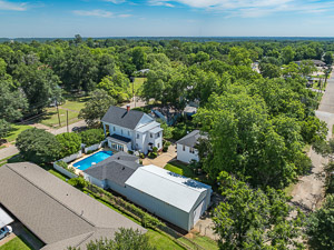 aerial drone photography of a texas home