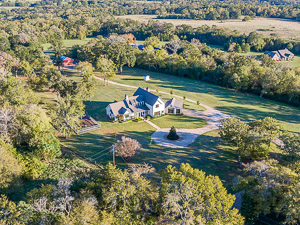 aerial drone photography of a texas home